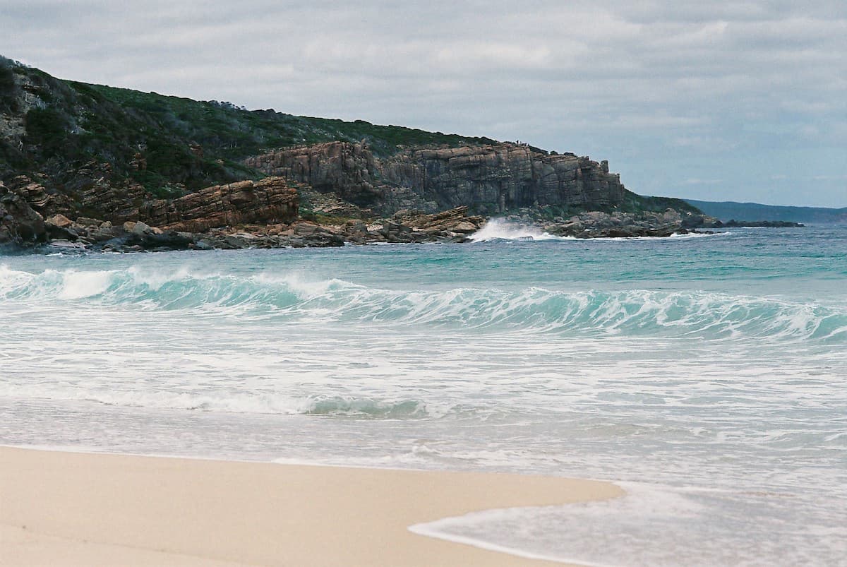 Wilyabrup Beach with the cliffs