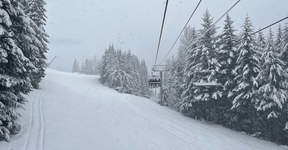 First tracks on Whistler Blackcomb opening day.