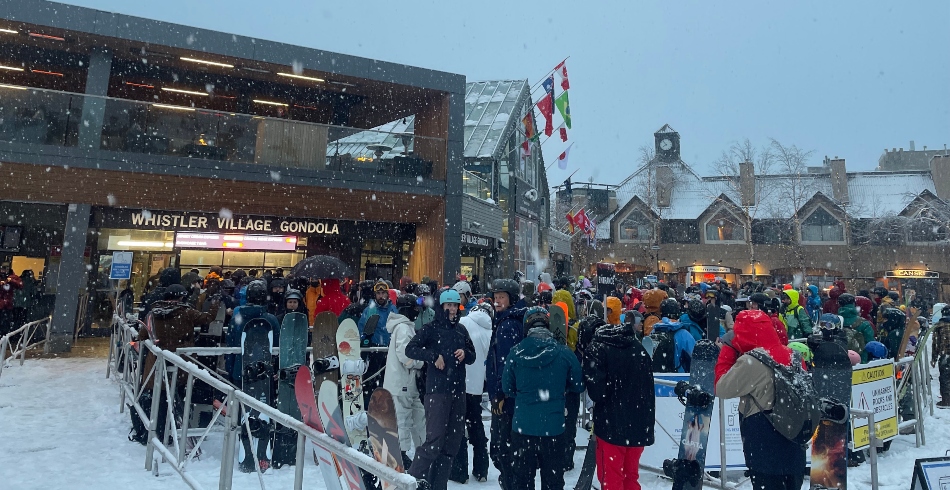First chair lineups for Whistler Blackcomb opening day