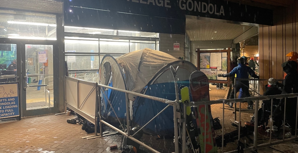 Camping out for Whistler Blackcomb Opening Day.