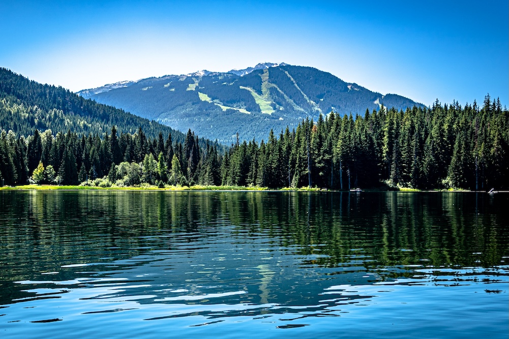 beautiful view of Lost Lake in Whistler, British Columbia, Canada