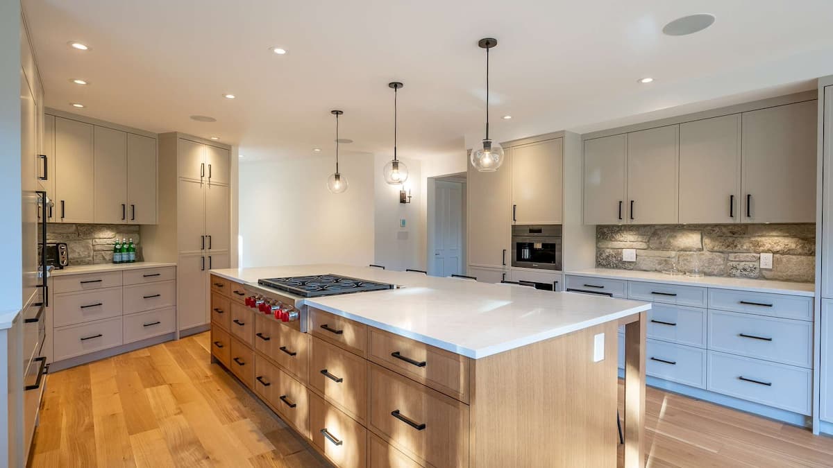Modern kitchen with large kitchen island