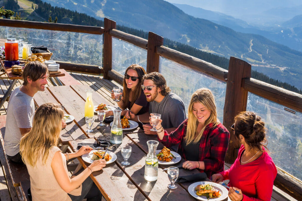 Dining atop Blackcomb Mountain on the iconic Crystal Hut Salmon Bake tour